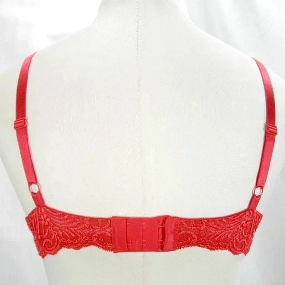 32C Paramour Vivien Plunge Contour UW Bra Tango Red NWT - Picture 7 of 16